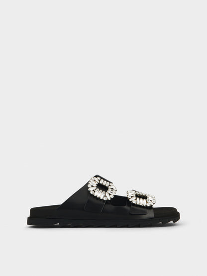 حذاء مسطّح من Roger Vivier، جلد عجل أسود