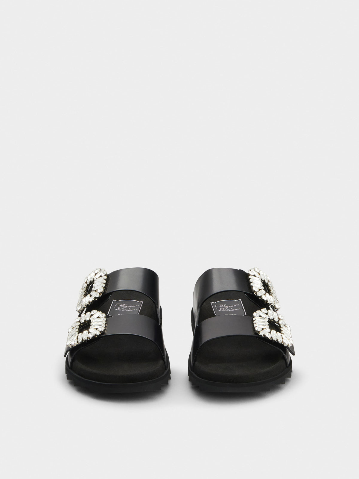 حذاء مسطّح من Roger Vivier، جلد عجل أسود