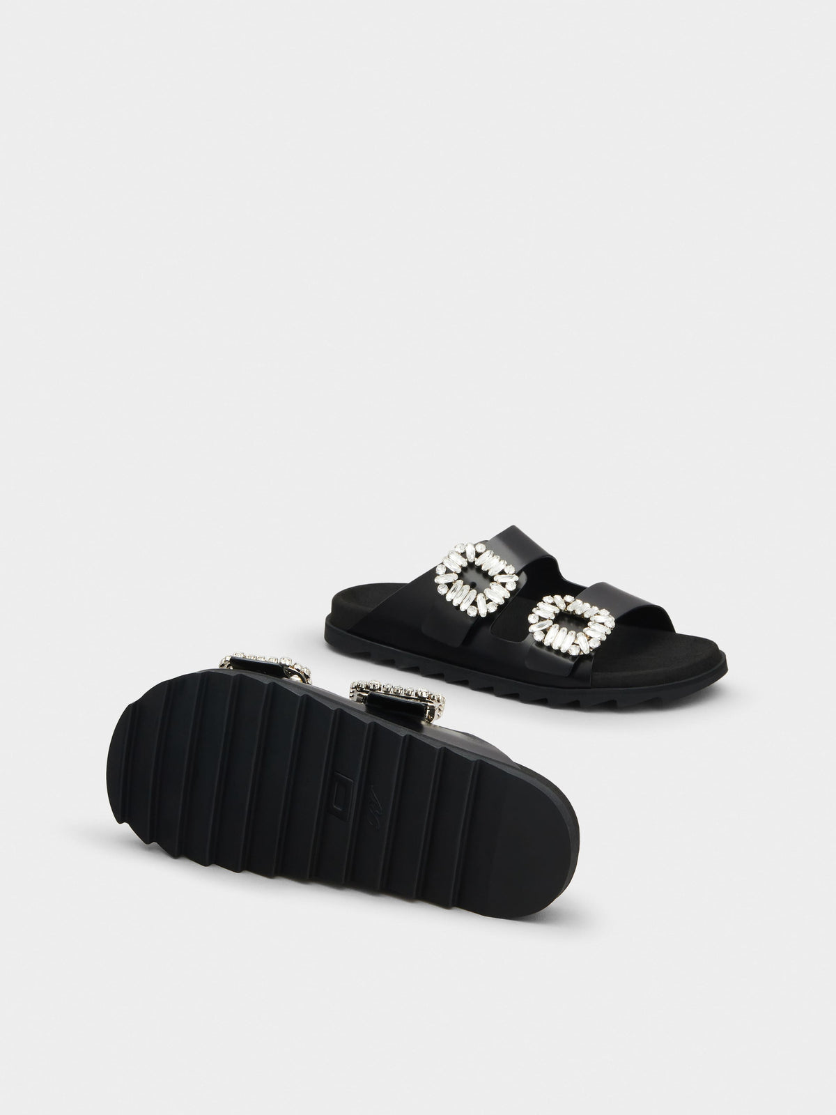 حذاء مسطّح من Roger Vivier، جلد عجل أسود