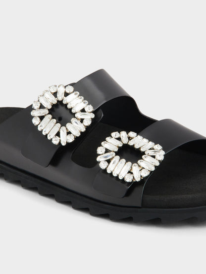 حذاء مسطّح من Roger Vivier، جلد عجل أسود
