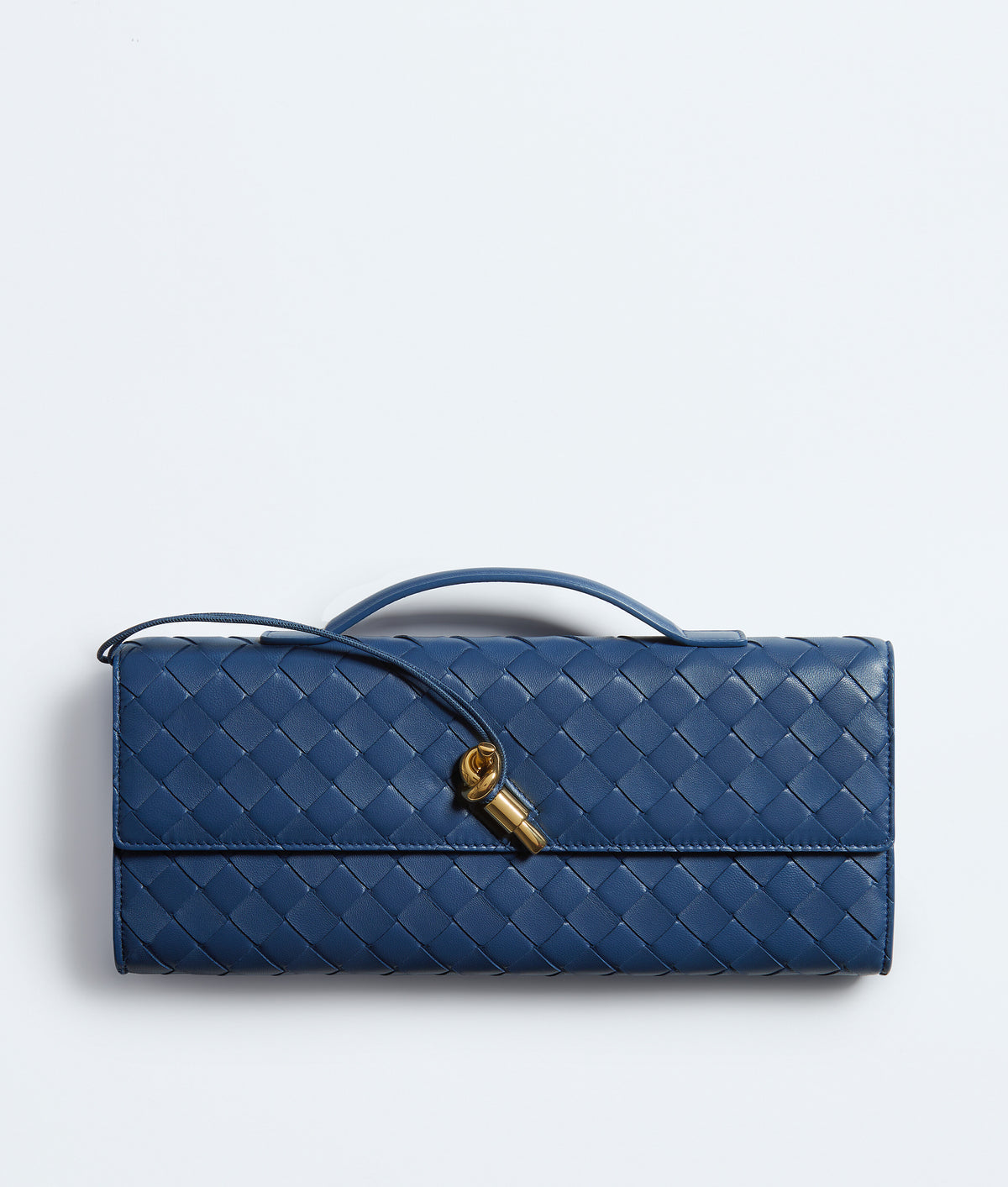 Bottega Veneta Knot Clutch, Blue Venezia Lambskin