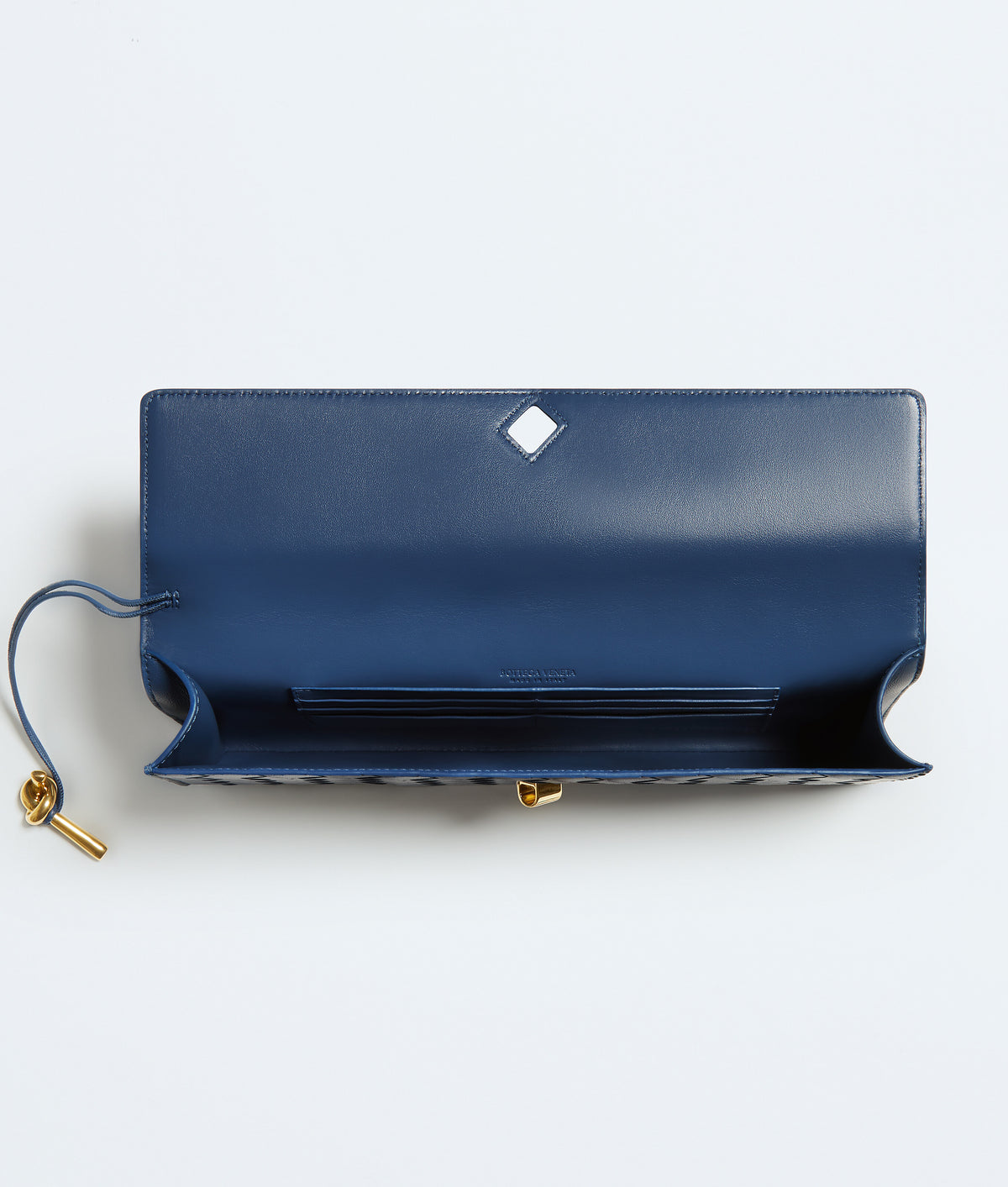 Bottega Veneta Knot Clutch, Blue Venezia Lambskin