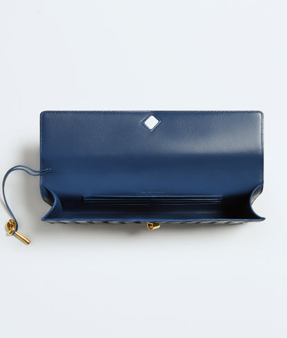 Bottega Veneta Knot Clutch, Blue Venezia Lambskin
