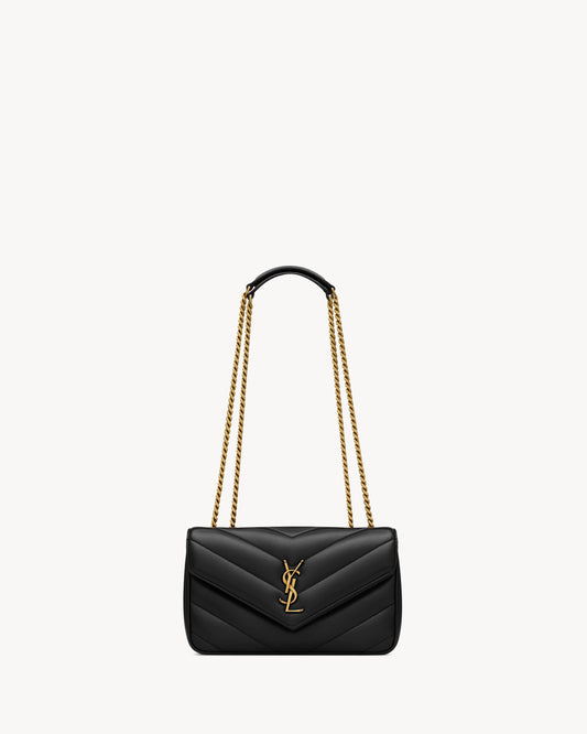 Saint Laurent Chevron-Quilted Chain Bag, Lambskin