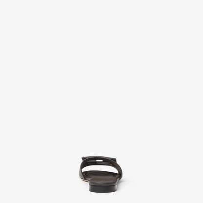 Fendi Baguette Slide Sandal, Brown Leather