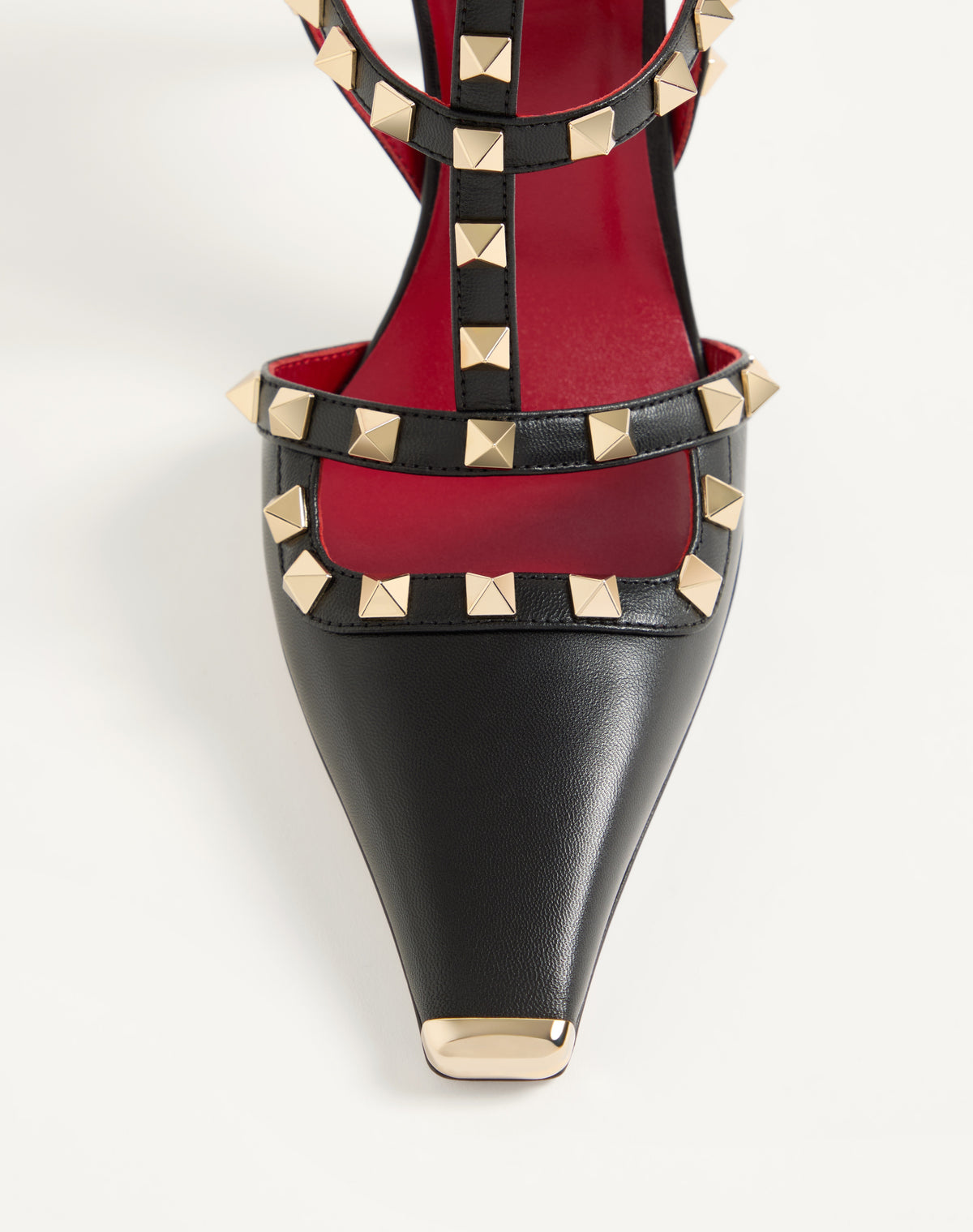 حذاء بكعب Rockstud من Valentino Garavani، جلد جدي أسود