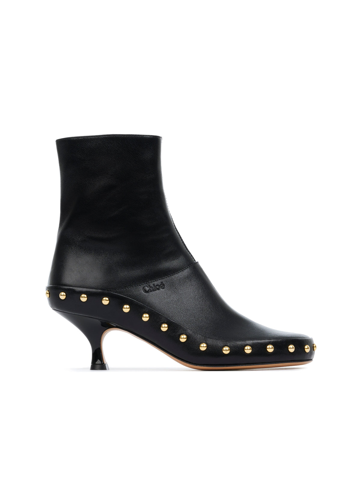 Chloé Studded Ankle Boots, Black Leather