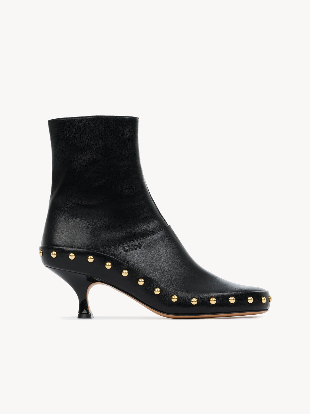 Chloé Studded Ankle Boots, Black Leather