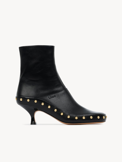Chloé Studded Ankle Boots, Black Leather