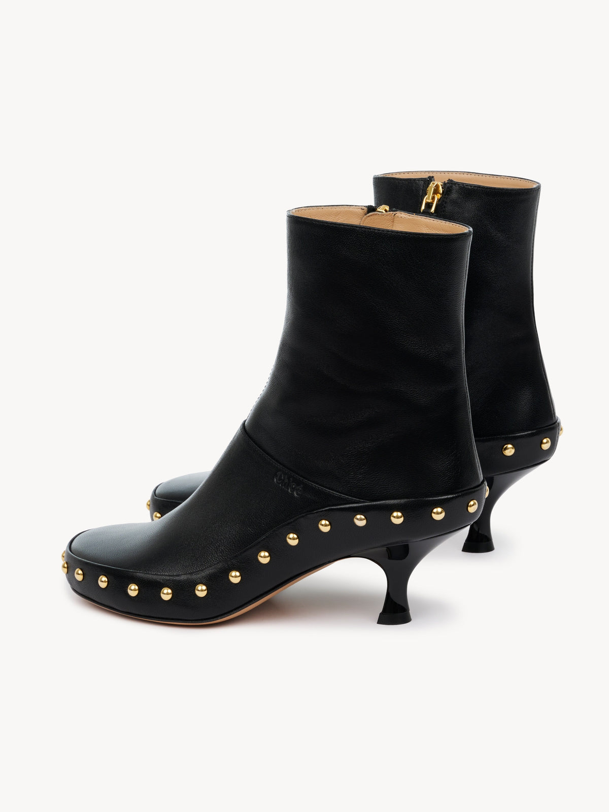 Chloé Studded Ankle Boots, Black Leather