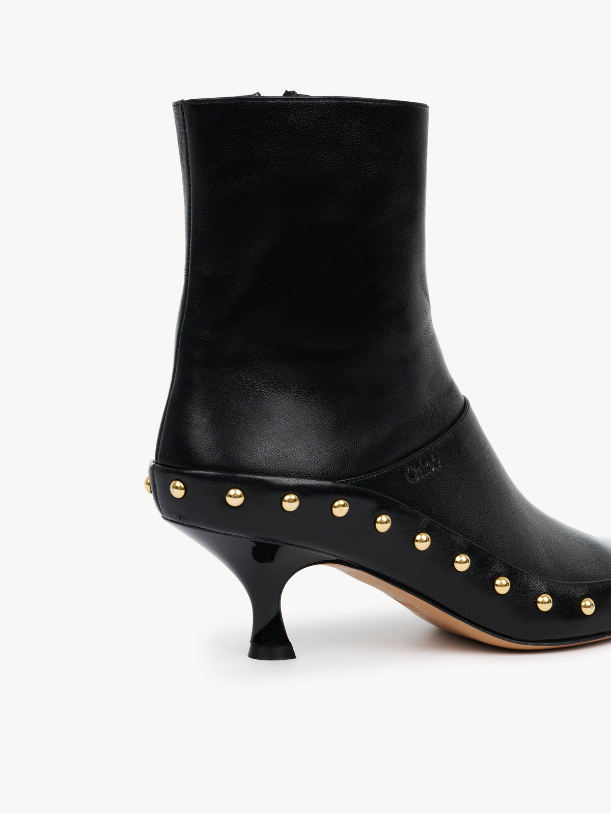Chloé Studded Ankle Boots, Black Leather