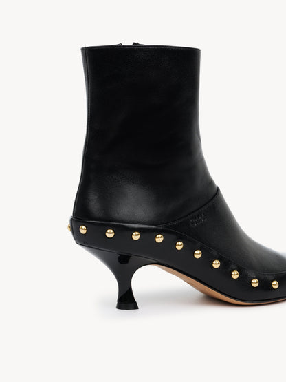 Chloé Studded Ankle Boots, Black Leather