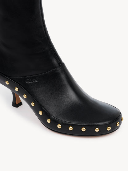 Chloé Studded Ankle Boots, Black Leather