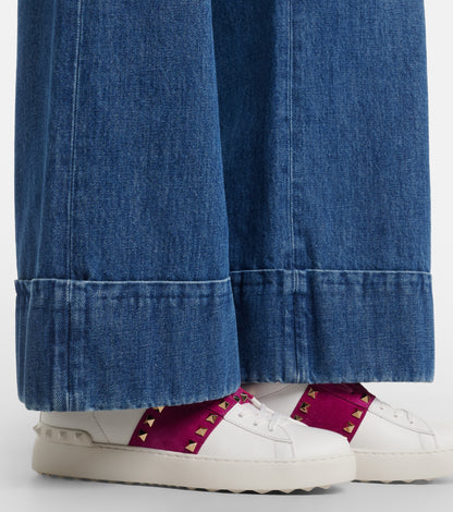 Valentino Garavani Rockstud Untitled Sneakers, White & Pink
