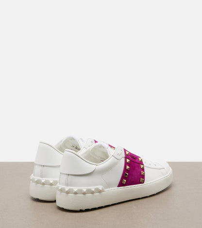 Valentino Garavani Rockstud Untitled Sneakers, White & Pink