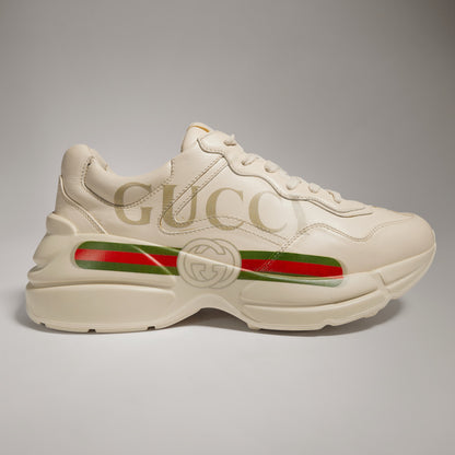 Gucci Rhyton Logo Sneakers, Ivory Leather