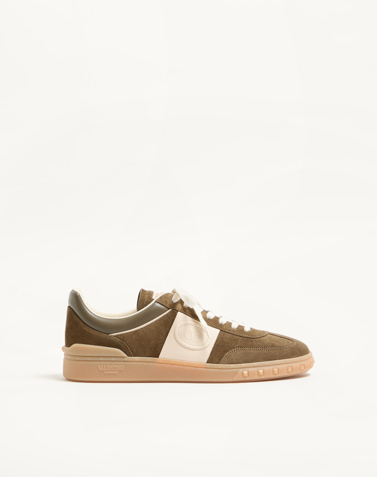 Valentino Garavani Upvillage Low-Top Sneakers, Green Suede