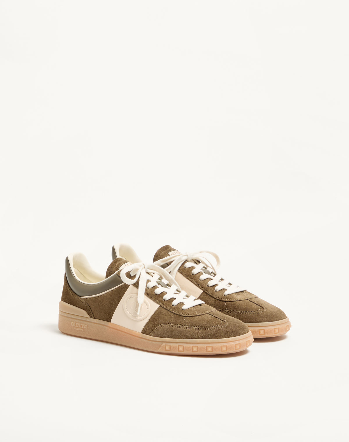 Valentino Garavani Upvillage Low-Top Sneakers, Green Suede