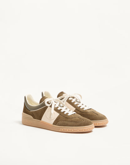 Valentino Garavani Upvillage Low-Top Sneakers, Green Suede