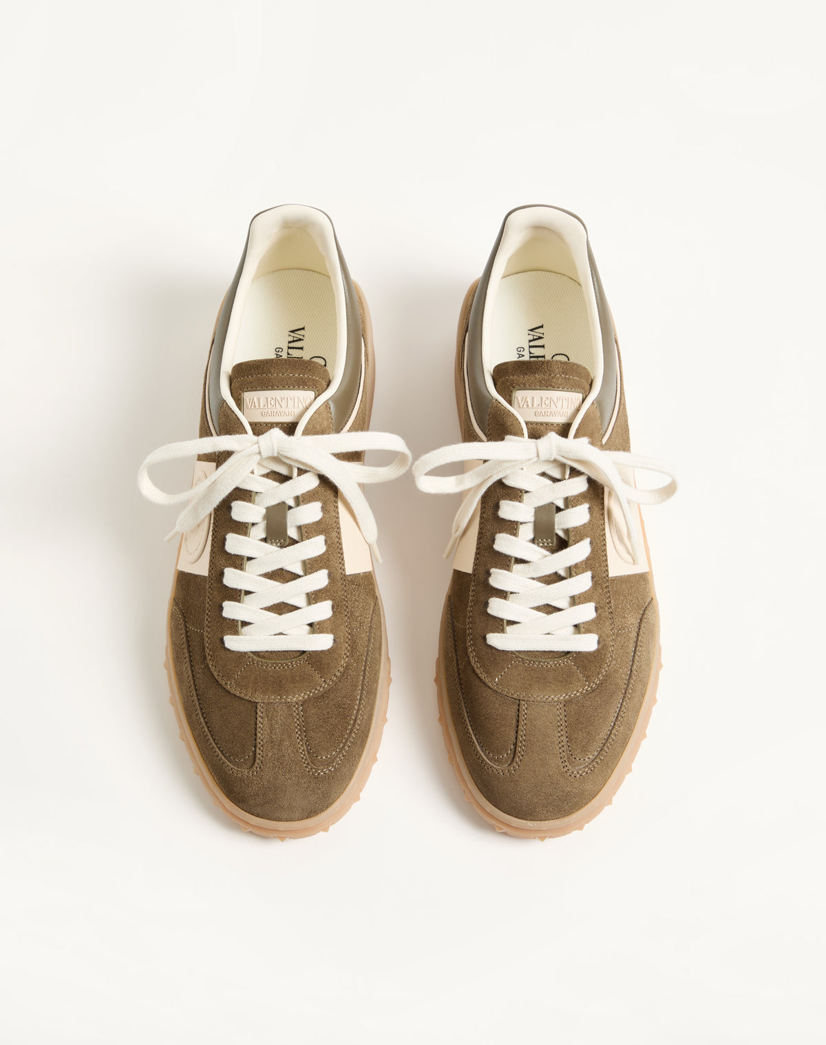 Valentino Garavani Upvillage Low-Top Sneakers, Green Suede