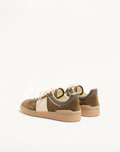Valentino Garavani Upvillage Low-Top Sneakers, Green Suede