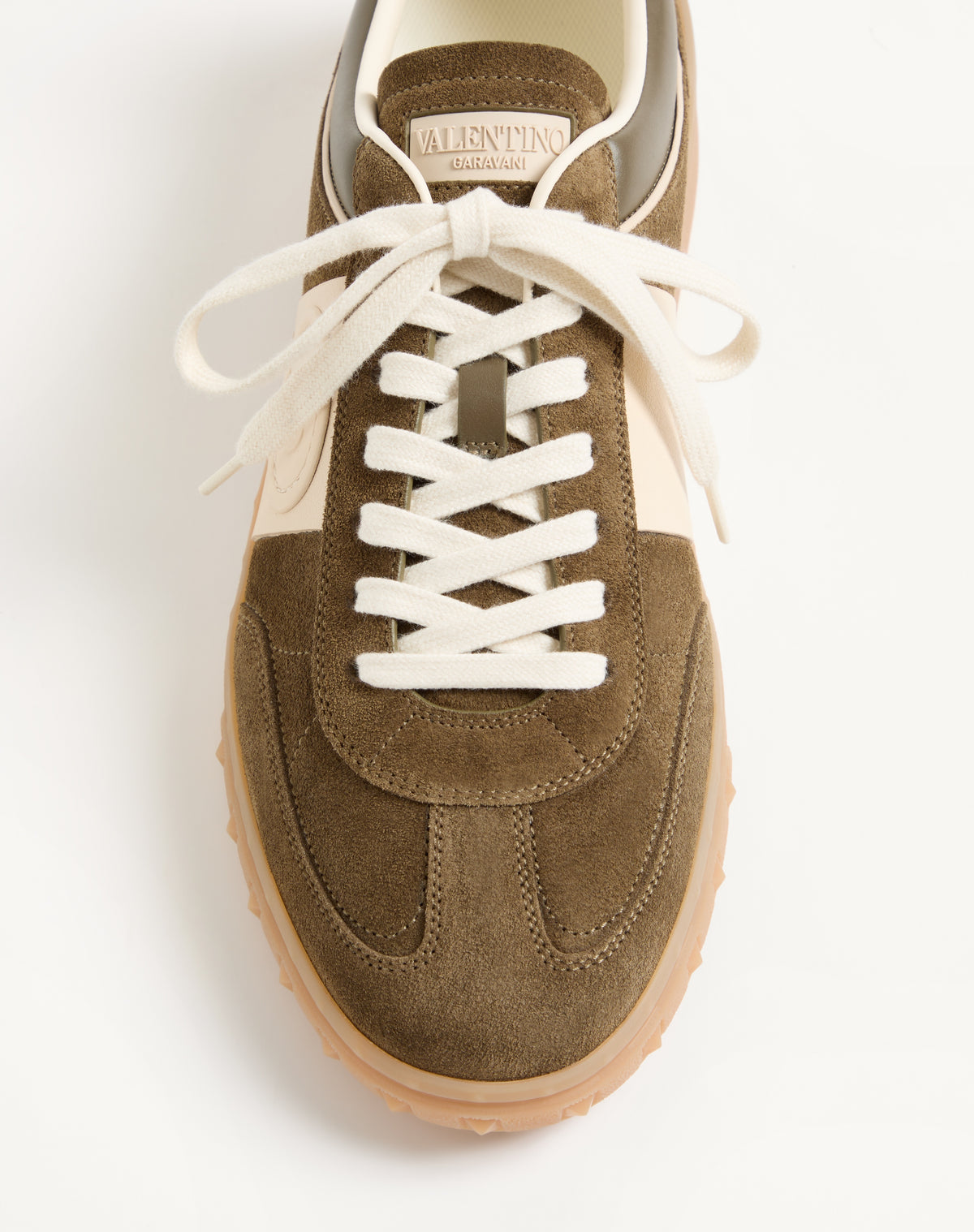 Valentino Garavani Upvillage Low-Top Sneakers, Green Suede