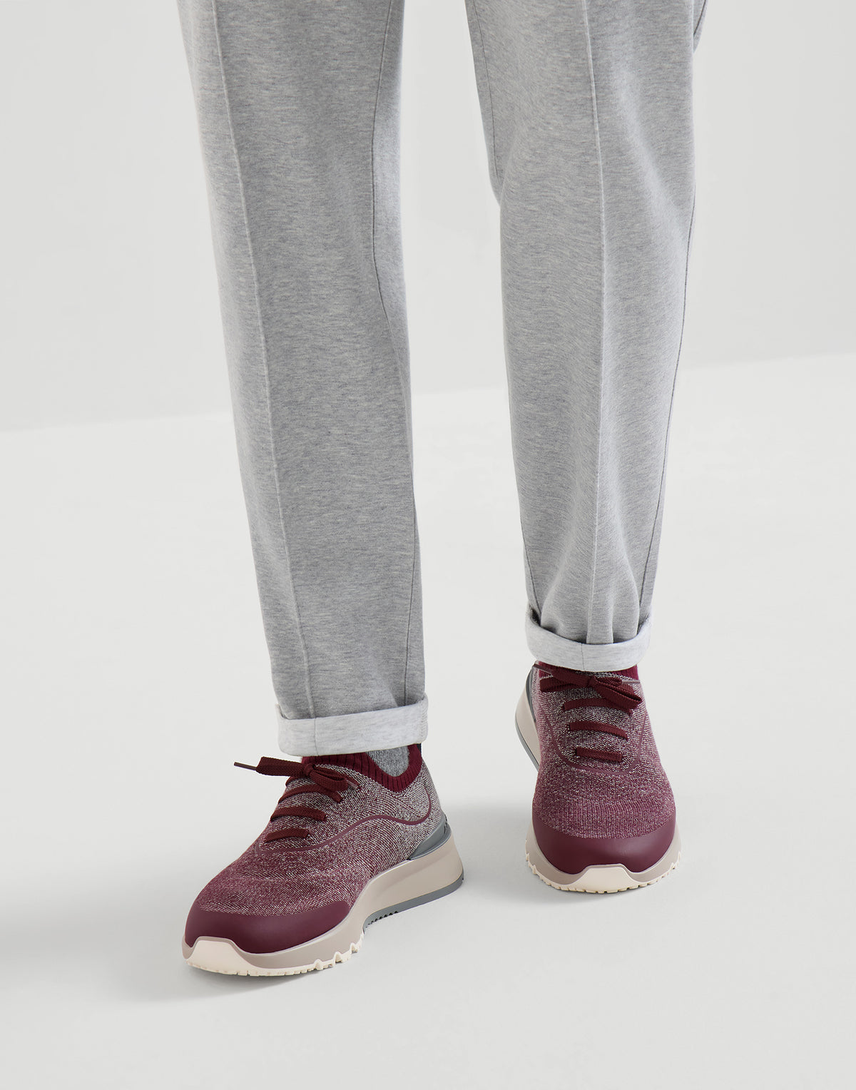 Brunello Cucinelli Knitted Runners, Red Cotton