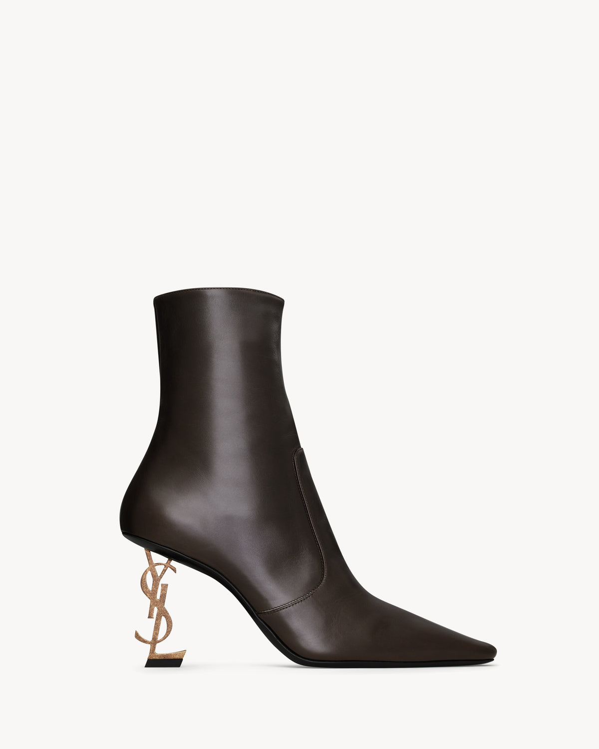 Saint Laurent Opyum Ankle Boots, Brown Calfskin