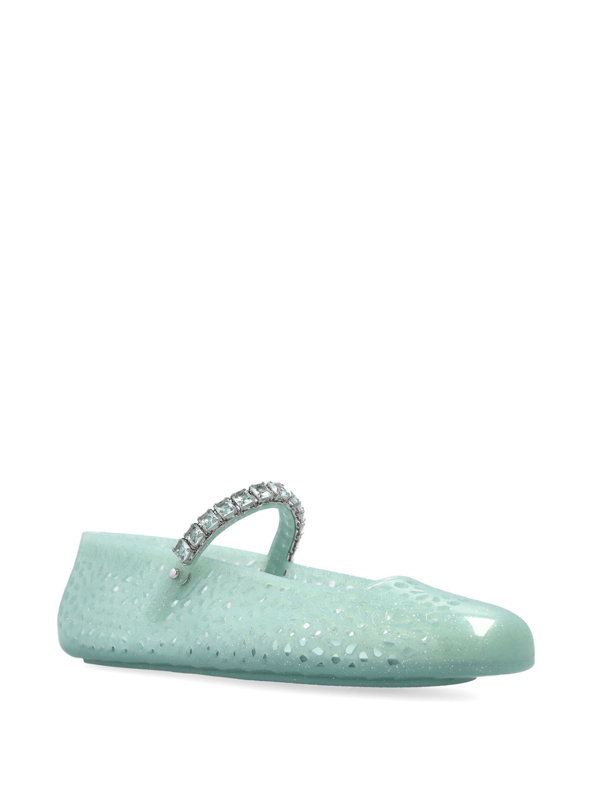 Jimmy Choo Jelly Ballet Flats, Light Green Crystal