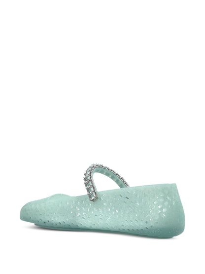 Jimmy Choo Jelly Ballet Flats, Light Green Crystal