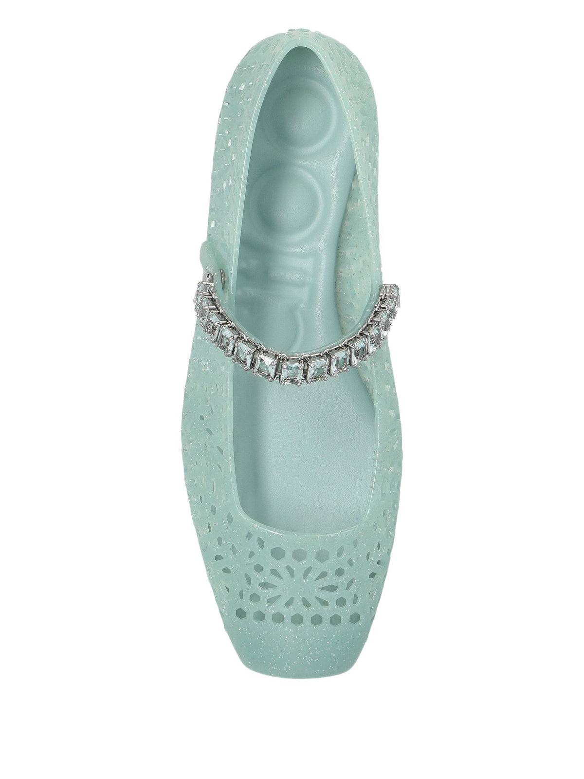 Jimmy Choo Jelly Ballet Flats, Light Green Crystal
