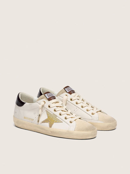 حذاء رياضي Super-Star من Golden Goose، جلد أبيض