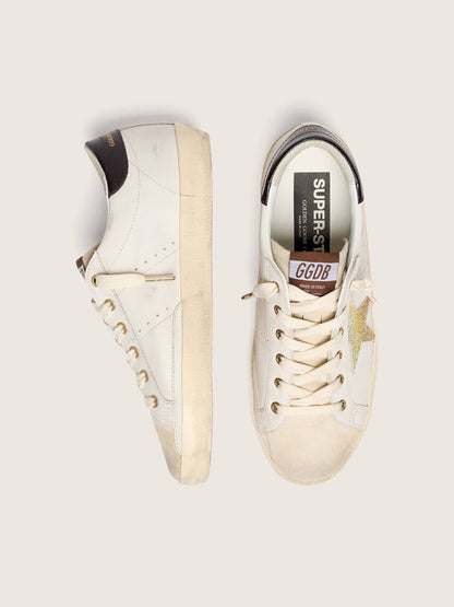 حذاء رياضي Super-Star من Golden Goose، جلد أبيض
