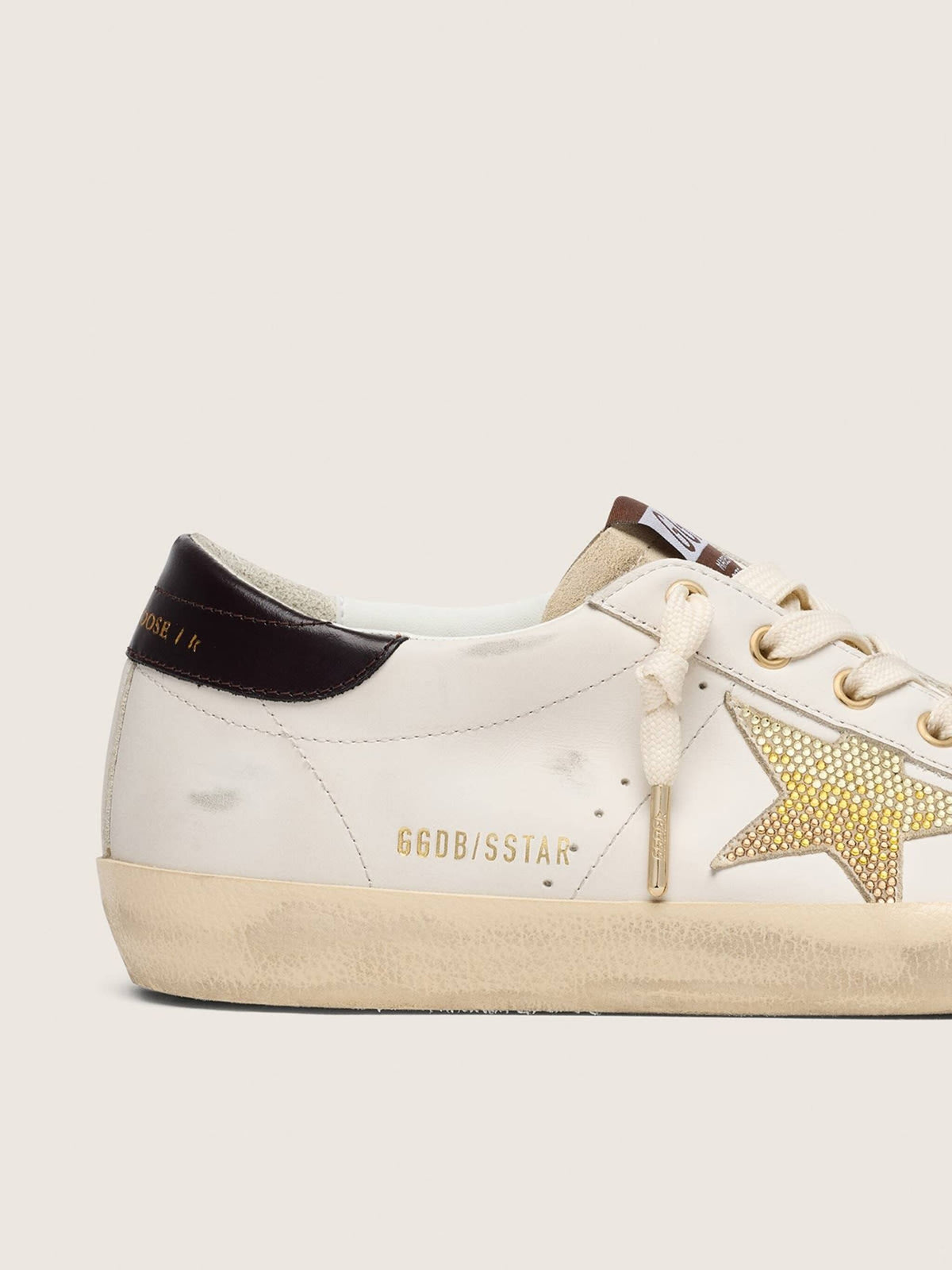 حذاء رياضي Super-Star من Golden Goose، جلد أبيض