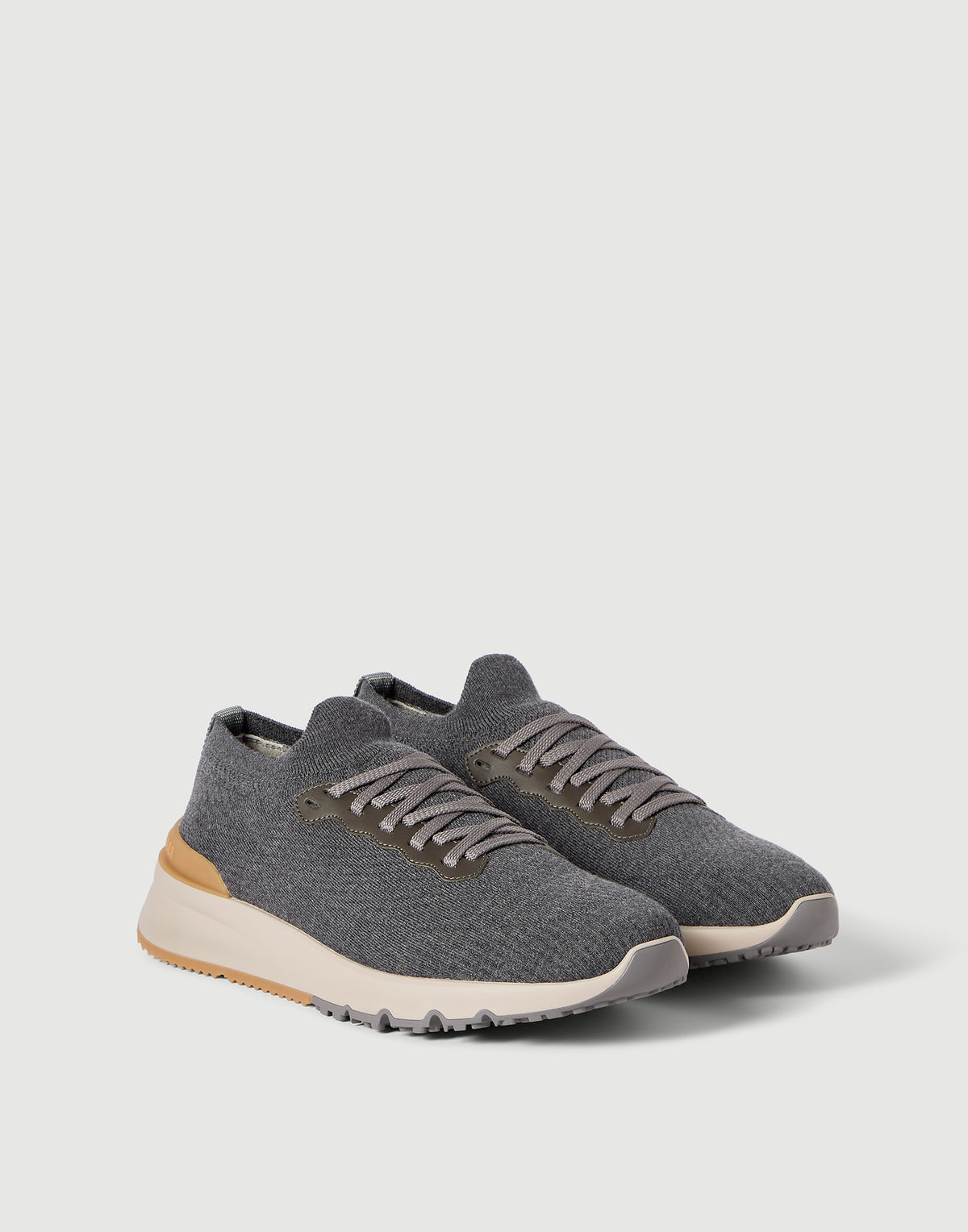 Brunello Cucinelli Wool Knit Runners, Grey