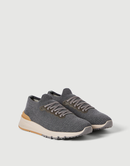 Brunello Cucinelli Wool Knit Runners, Grey