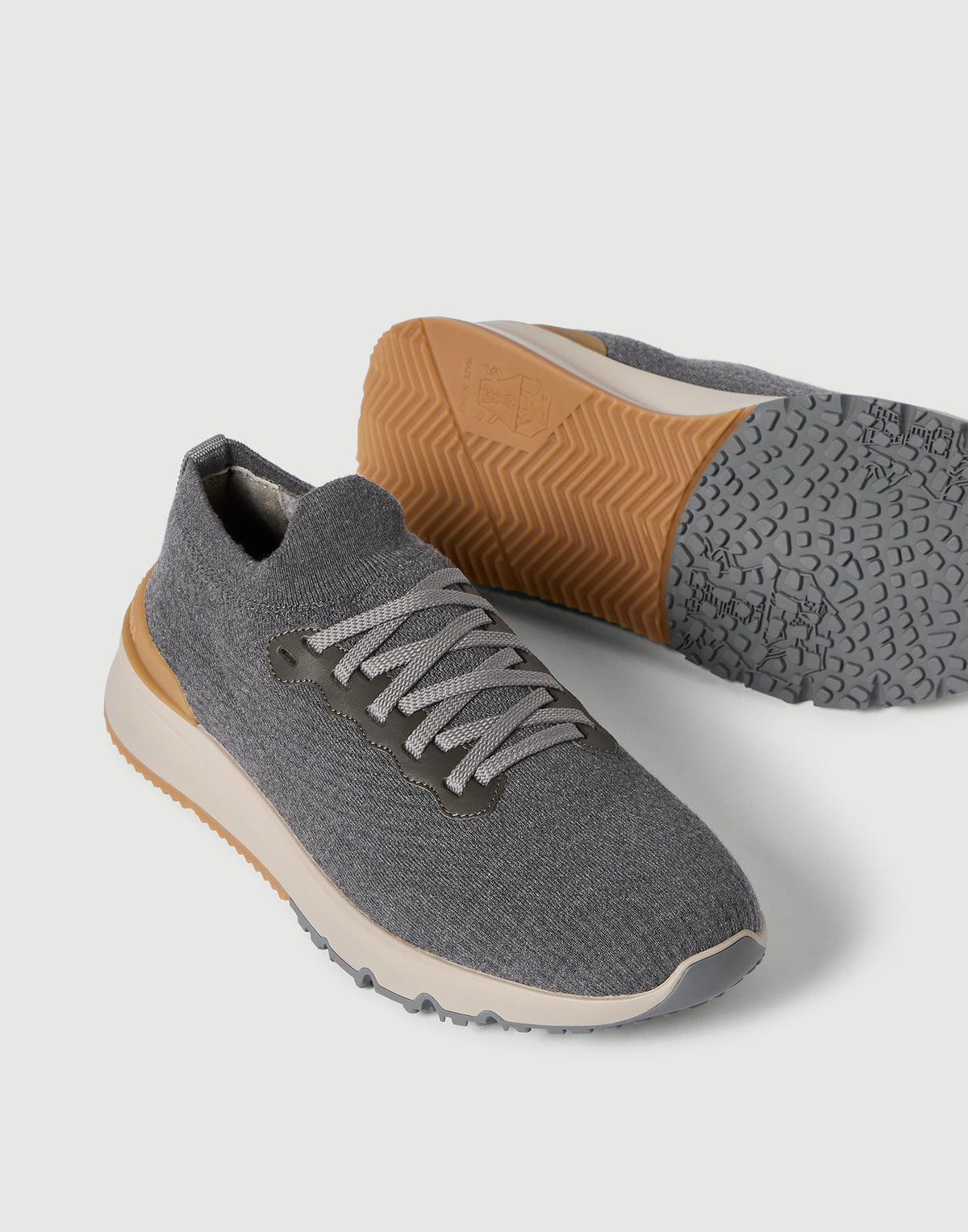 Brunello Cucinelli Wool Knit Runners, Grey