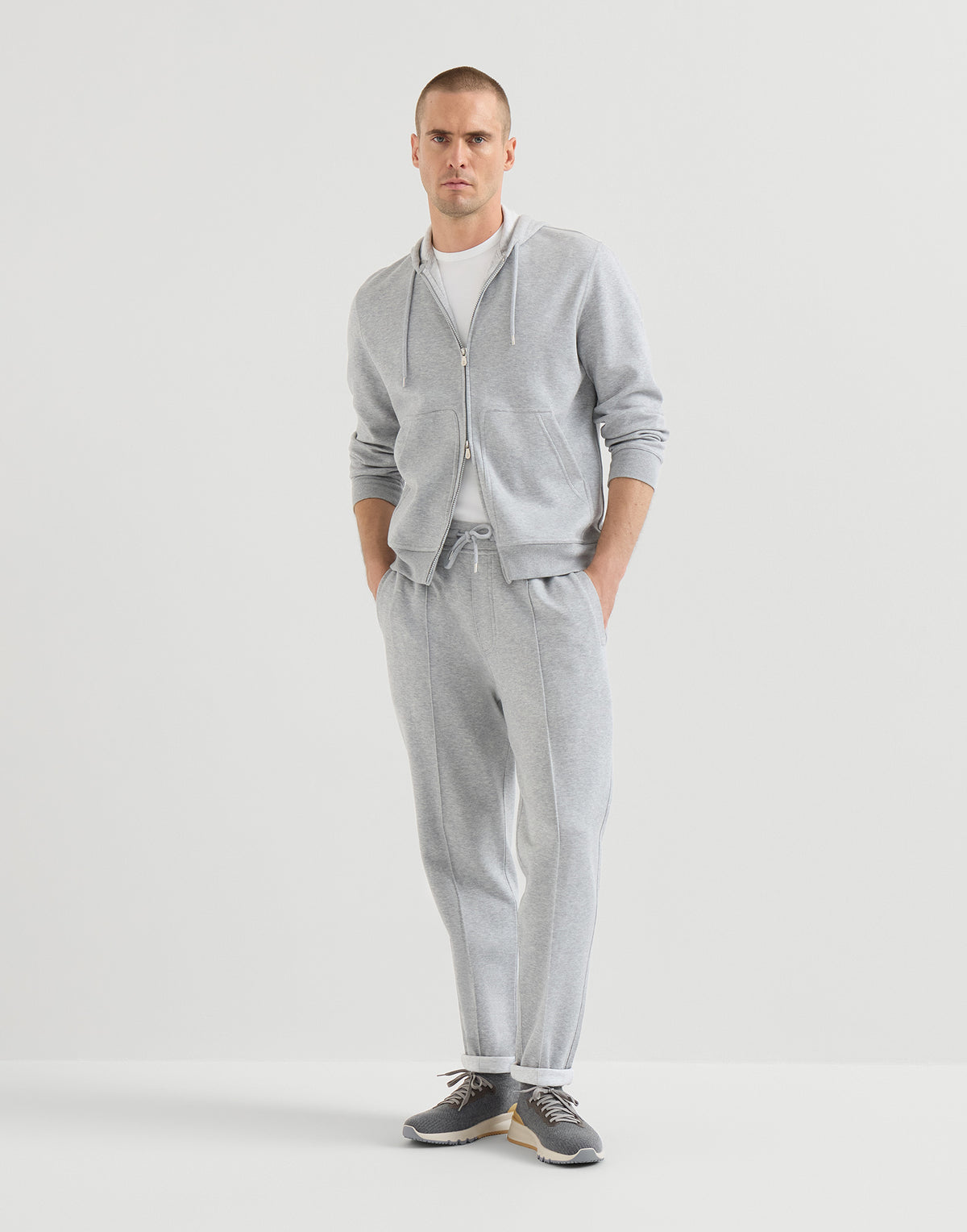 Brunello Cucinelli Wool Knit Runners, Grey