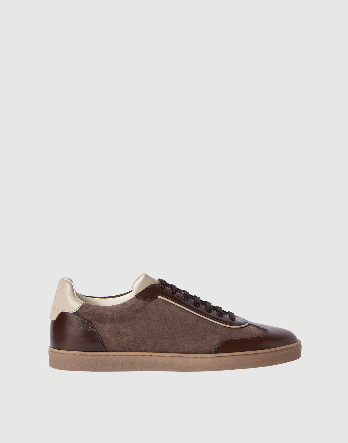 Brunello Cucinelli Calfskin & Suede Sneakers, Brown