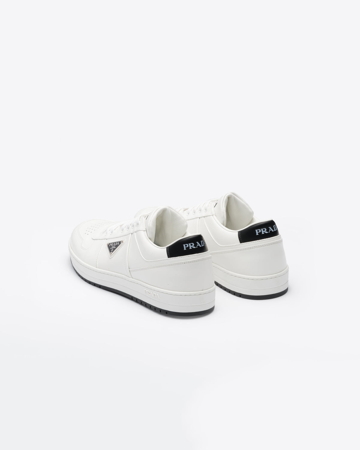 Prada Downtown Sneakers, Black & White Calfskin