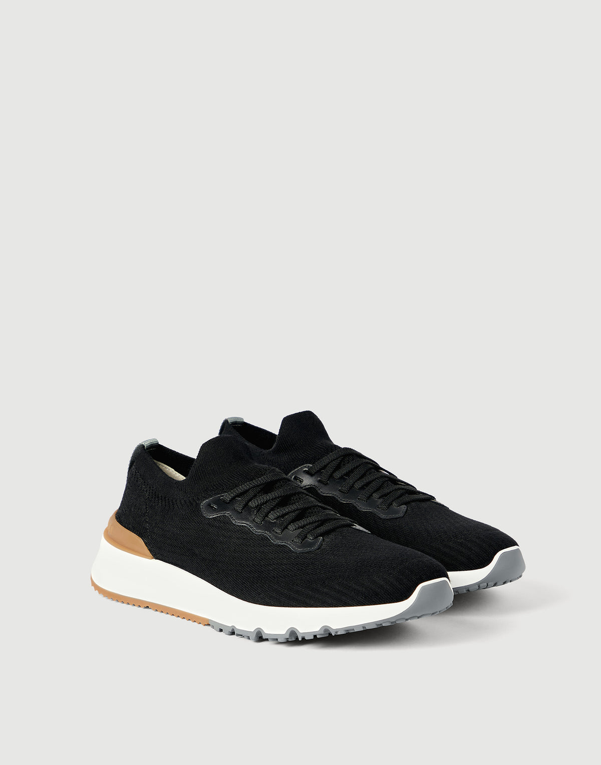 Brunello Cucinelli Knitted Runners, Black Cotton