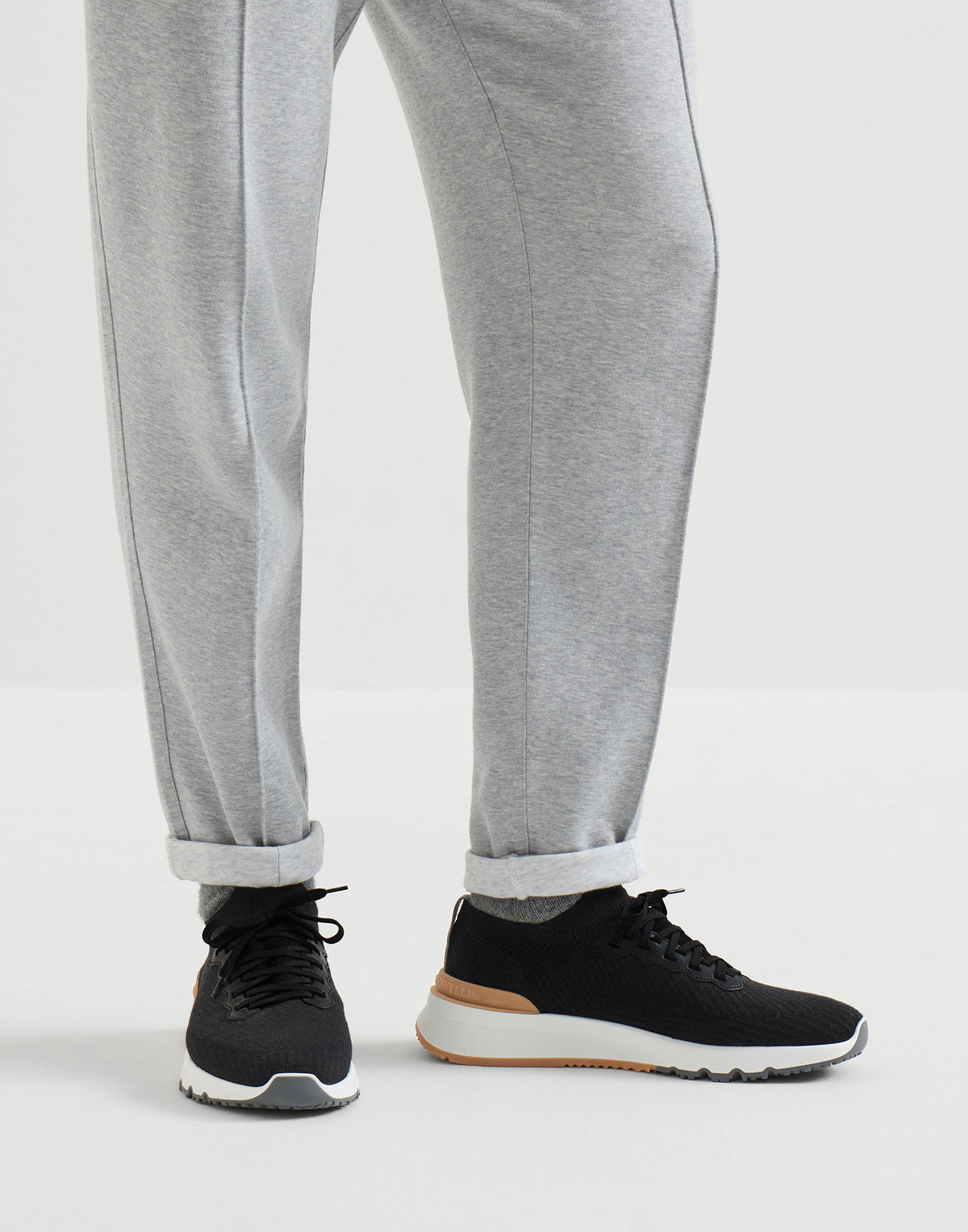 Brunello Cucinelli Knitted Runners, Black Cotton
