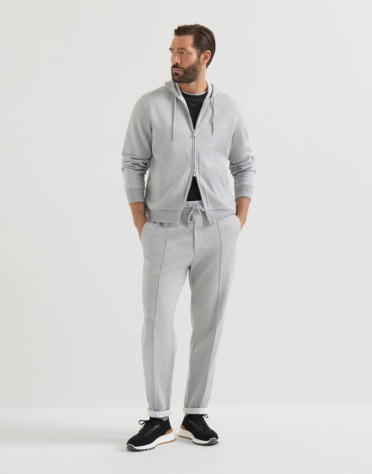 Brunello Cucinelli Knitted Runners, Black Cotton
