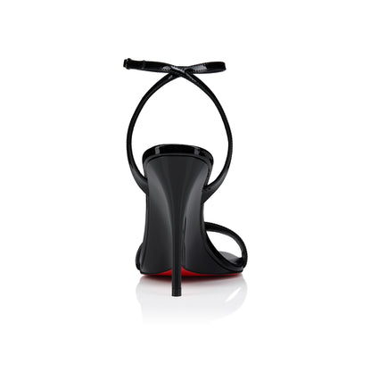 صندل بكعب ويدج من Christian Louboutin، جلد أسود