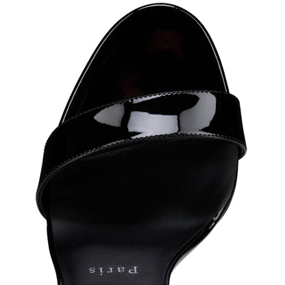 صندل بكعب ويدج من Christian Louboutin، جلد أسود