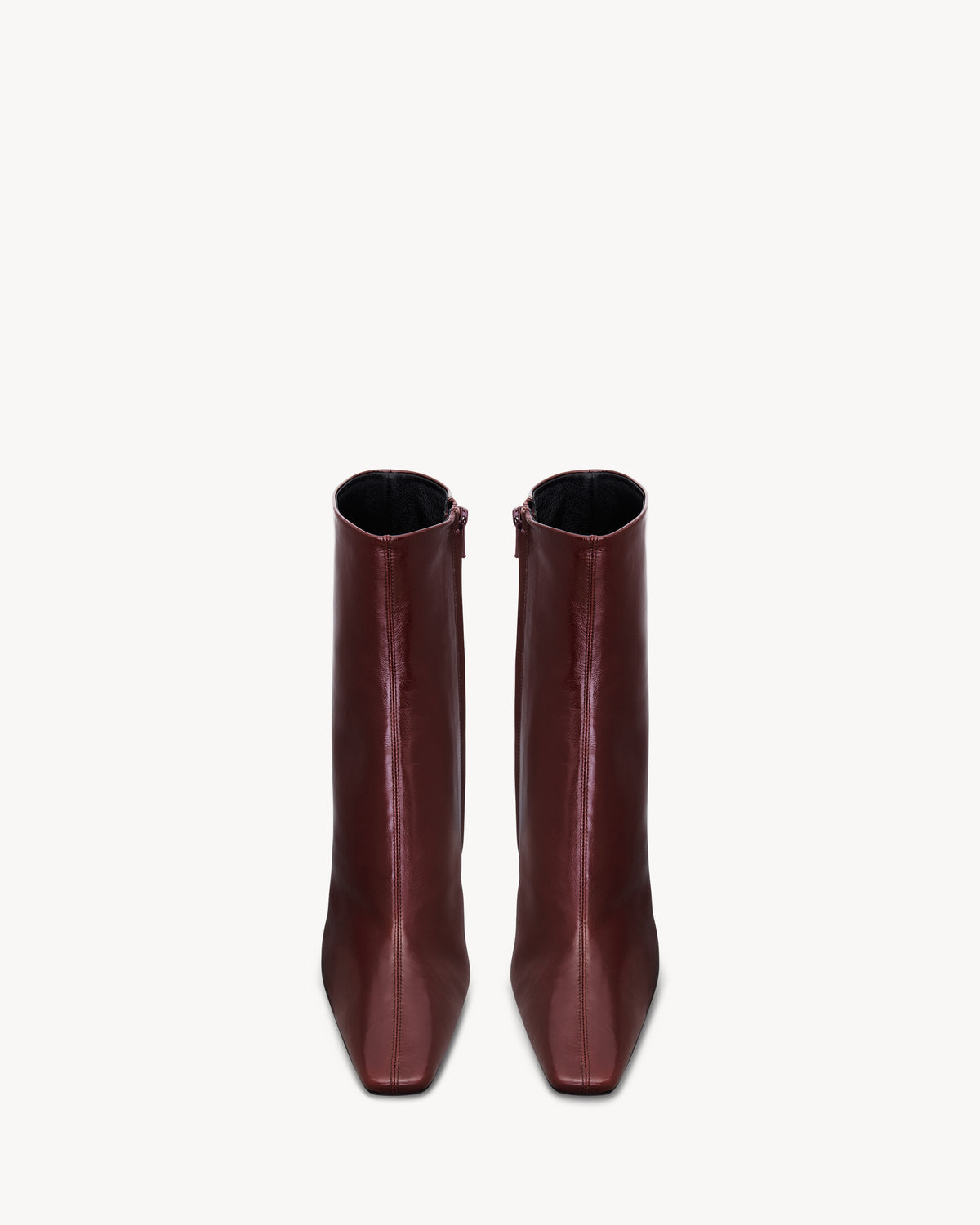 بوت كاحل Jill من Saint Laurent، جلد عجل أحمر