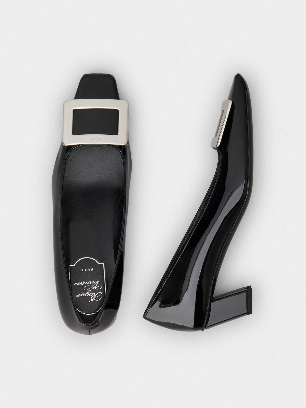 حذاء بكعب Belle Vivier من Roger Vivier، جلد لامع مصقول