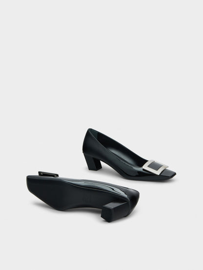 حذاء بكعب Belle Vivier من Roger Vivier، جلد لامع مصقول