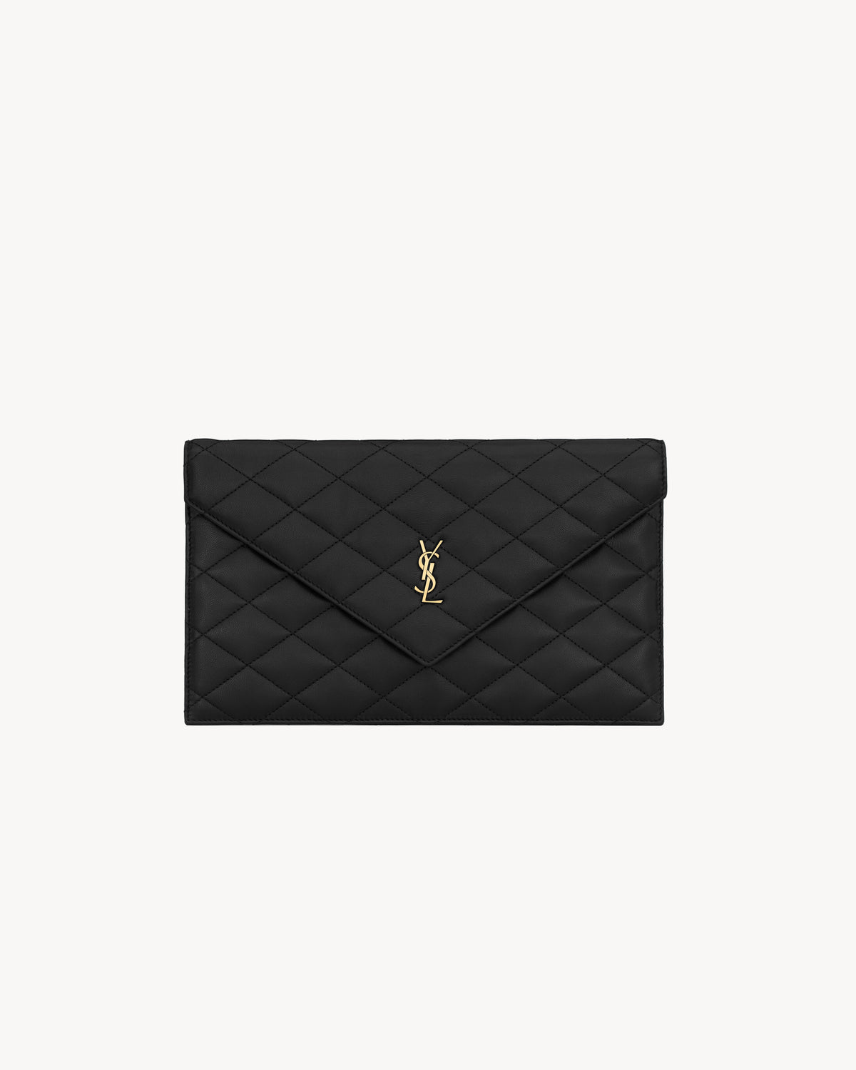 حقيبة من Saint Laurent، جلد حمل أسود ونحاس