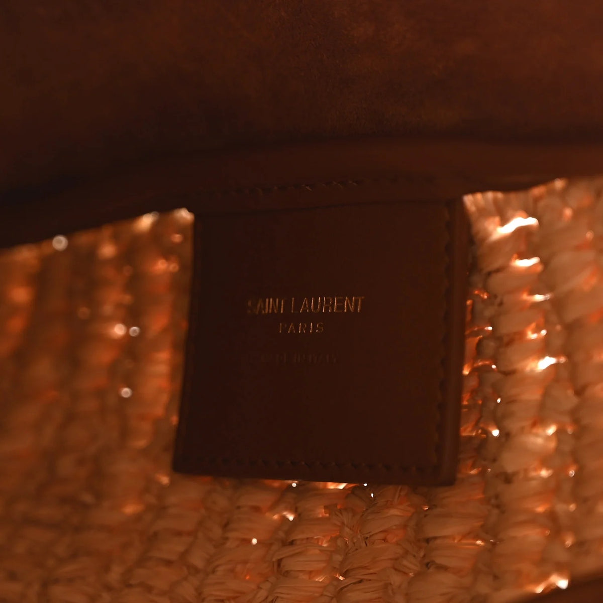حقيبة من Saint Laurent، رافيا طبيعية وجلد عجل
